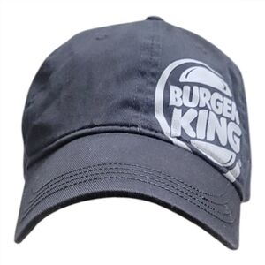 Vintage Burger King Employee Hat Cap Black Adjustable Strapback